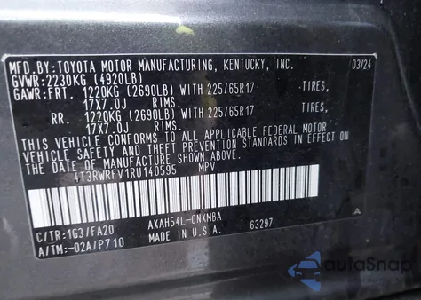 2024 Toyota Rav4 Hybrid Xle z USA, uszkodzony, nr VIN 4T3RWRFV1RU140595